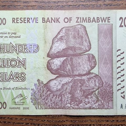 Zimbabwe 200.000.000 Dollars (2008) Seddel