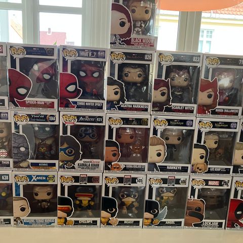 Marvel Funko pops 50 kr per stk