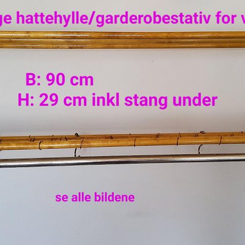 Retro Vintage mid century garderobehylle/hattehylle