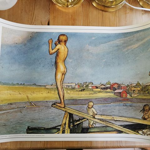 7 x Stora Carl Larsson Printer Svensk Kunst Retro Vintage Design Bilder