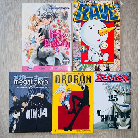 Diverse Manga (Bleach JPN, megatokyo, Rave, Little Butterfly, Ordoran)