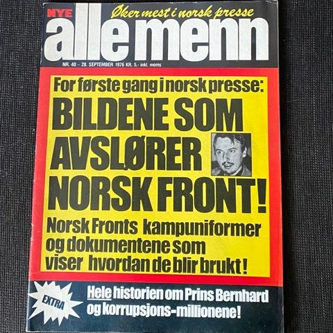 UKEBLADSREPORTASJER OM ERIC BLÜCHER OG NORSK FRONT FRA 1970-TALLET