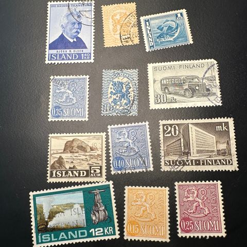 Gamle frimerker fra Island og Finland (93)