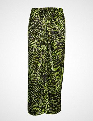 Ganni silk stretch skirt- Lime tiger