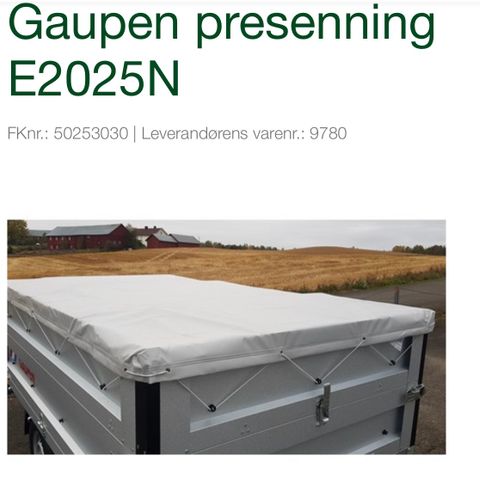 Gaupen presenning E2025N