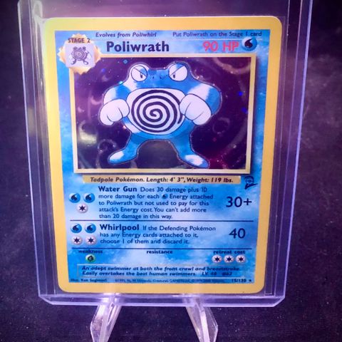 Pokemon Poliwrath Holo SWIRL 15/130 - Base Set 2 2000