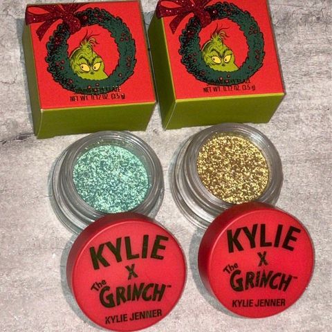 Kylie X Grinch Shimmer Eye Glaze, 2X SAMLET, Limited Edition, Nye Og Ubrukte