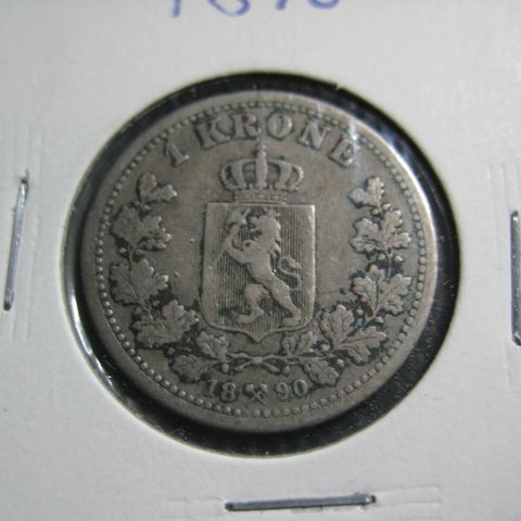 1 Krone 1890 Oscar sølv