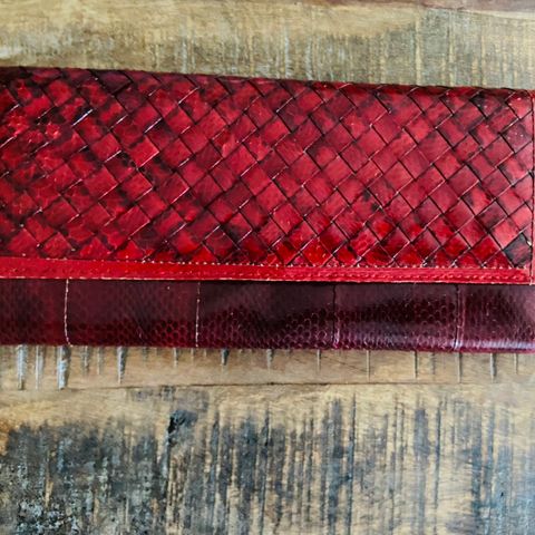 Selskaps veske, clutch, vintage veske i ekte reptilskinn