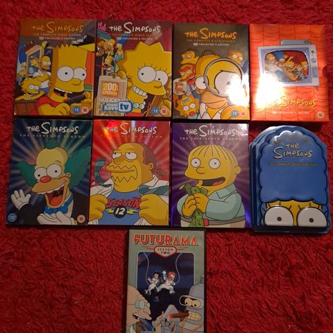 The Simpsons DVD Samling + Futurama Brukt