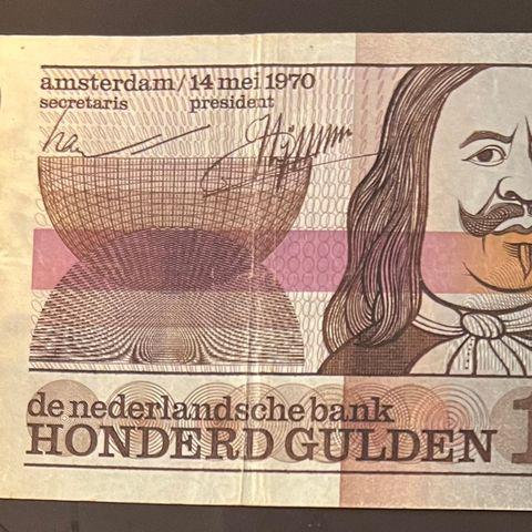 NEDERLAND.  100 GULDEN.  1970. P-93a. Kv. 1