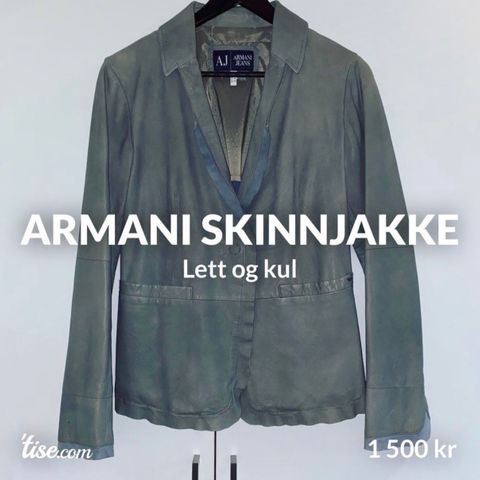 ARMANI skinnjakke - nydelig i hanskemykt skinn!