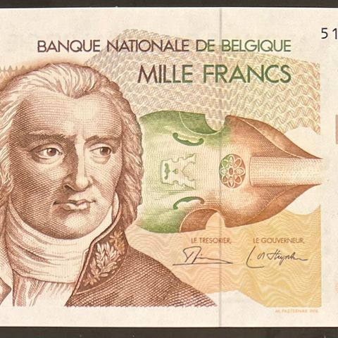 BELGIA.  1000 FRANCS.  1982.  P-144a.1.  UNC.  Sommer Salg. Juli -24