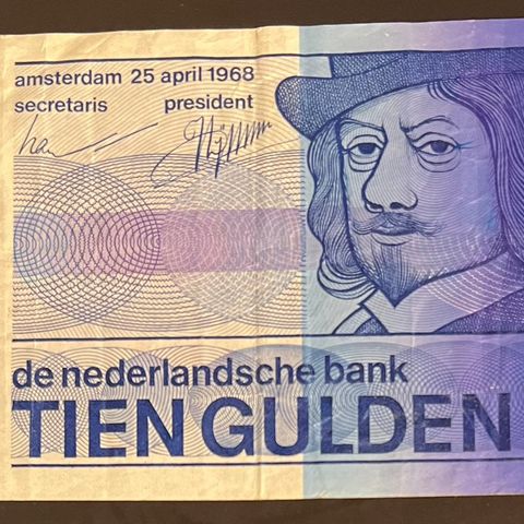 NEDERLAND.  1968. 10 GULDEN. P-91.  Kv 1/1+