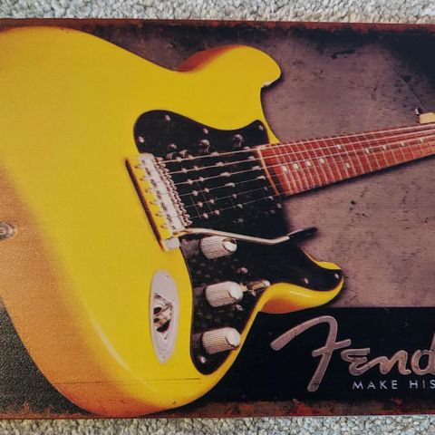 Fender metallskilt