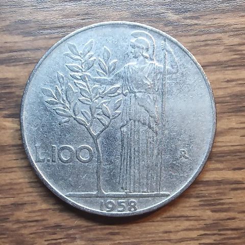 Italiensk 100 Lire (1958)