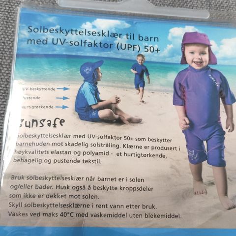 SUNSAFE solbeskyttelse klær str 74/80