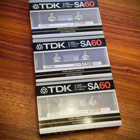 TDK SA 60 NOS Chrome Opptakskassetter NOS NIB