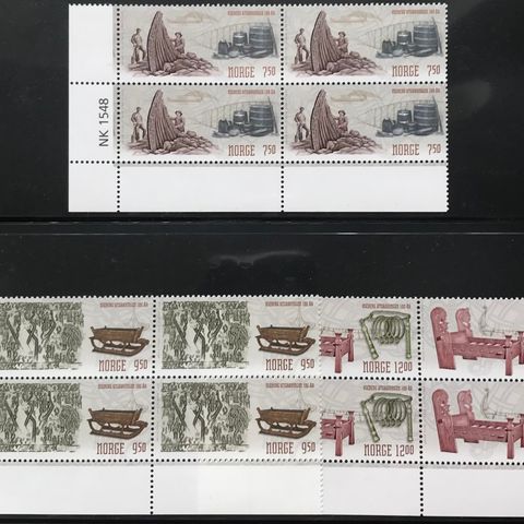 Norge frimerker postfrisk, nk  1548-50, 4-blokker Osebergutgravningene