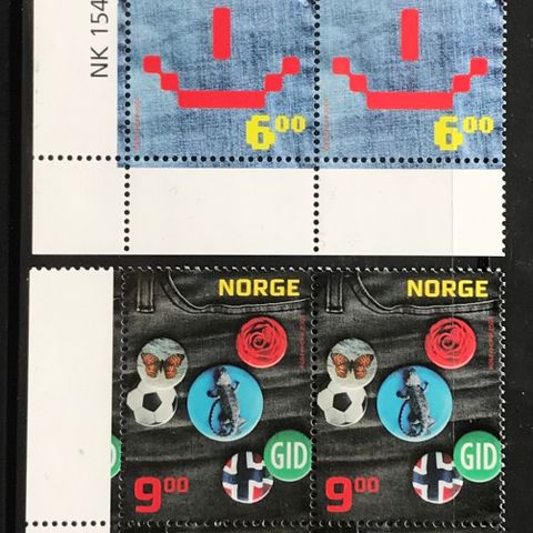 Norge frimerker postfrisk, nk 1546-47 **, 4-blokkserie Barn og ungdom