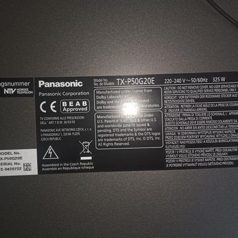 Panasonic TV 50"