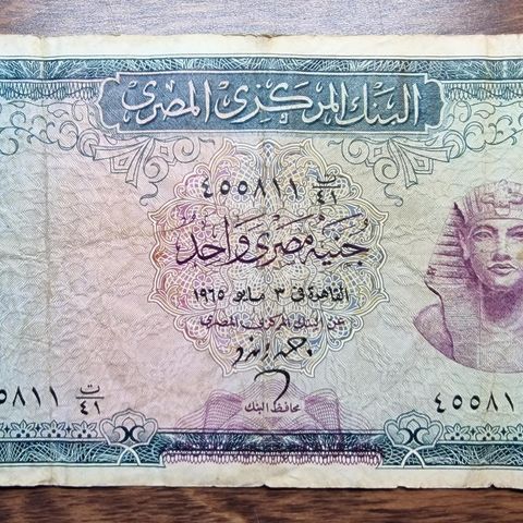 Egyptisk 1 Pound (1965-1966) Seddel