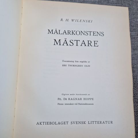 R. H. Wilenski - Målarkonstens mästare (svensk)