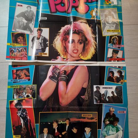 2 stk Donald Duck & Co plakater - Top of the pops 1985