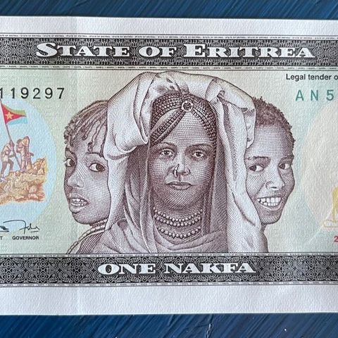 Eritrea 1 Nakfa. Utgitt 1997. UNC