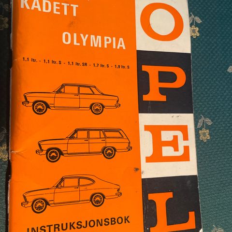 instruksjonsbok kadett olympia 1968