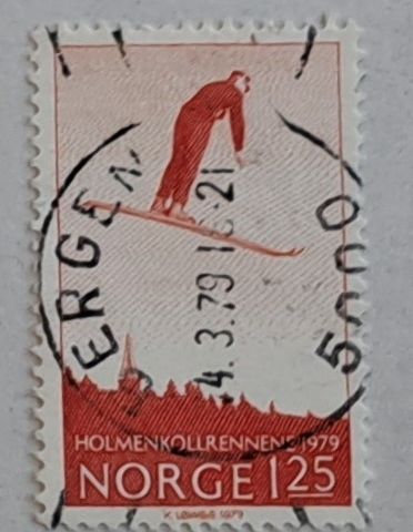 NK 839. Holmenkollrennene 100 år. Stemplet BERGEN 4.3.79