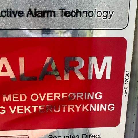 Alarm klistre merker