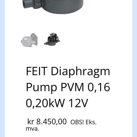 FEIT membran/septik pumpe PMV 0,16 - 12v