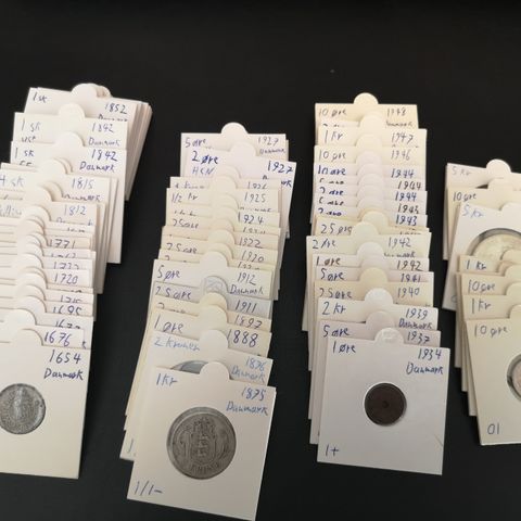 Danske mynter til salgs