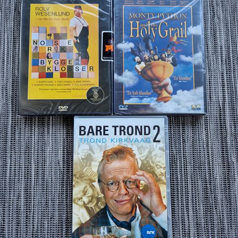 Norske Byggeklosser + Monty Python Holy Grail + Bare Trond Kirkvaag 2 DVD