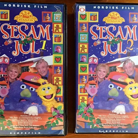 Sesam Jul 1 & Sesam Jul 2 VHS samling 🚨sjelden!