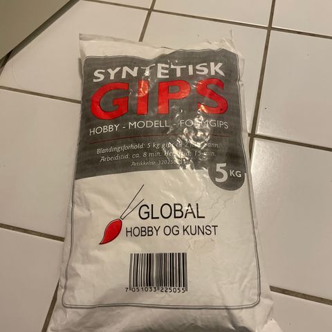 Syntetisk gips for hobbyaktiviteter