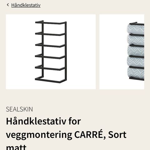 Carre håndklestativ (svart)