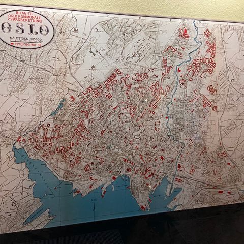 Oslo-kart på pleksiglass 60x40