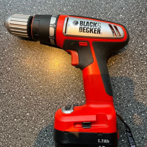 Black & Decker drill med batteri, uten lader