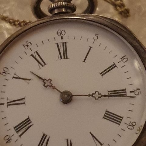ANTIQUE UNBRANDED SILVER LADIES FRANCE OPEN FACE POCKET WATCH