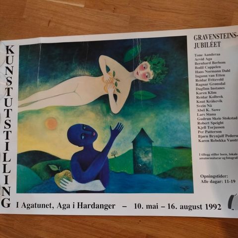Plakat for kunstutstilling i Agatunet