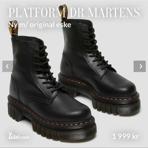 Platform Dr. Martens (inkl. eske og kvittering)