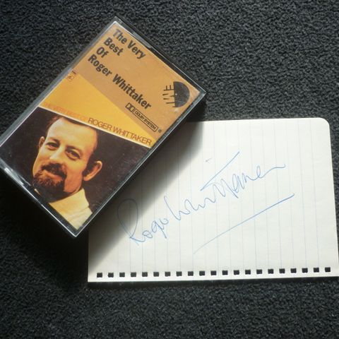 Autentisk autograf av Roger Whittaker (1936-2023) - Sanger/komponist.