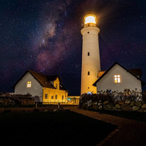 Hirtshals lighthouse nightscape