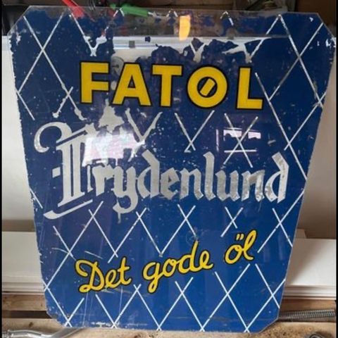 Vintage Frydenlund Fatøl plastskilt