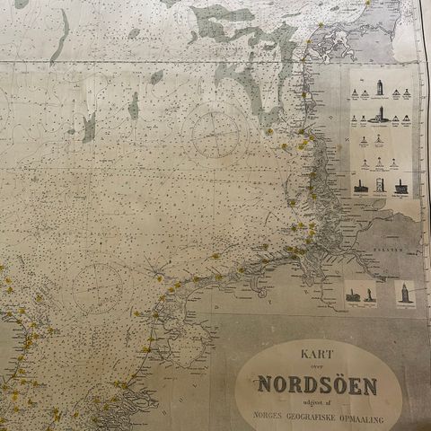 Gammelt Sjøkart over Nordsjøen