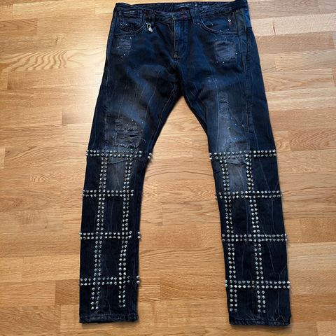 Philipp Plein litt brukt bukser super straight cut stars str 32