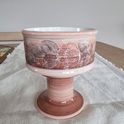 Håndmalt potteskjuler, potte eller lysestake fra Jersey Pottery