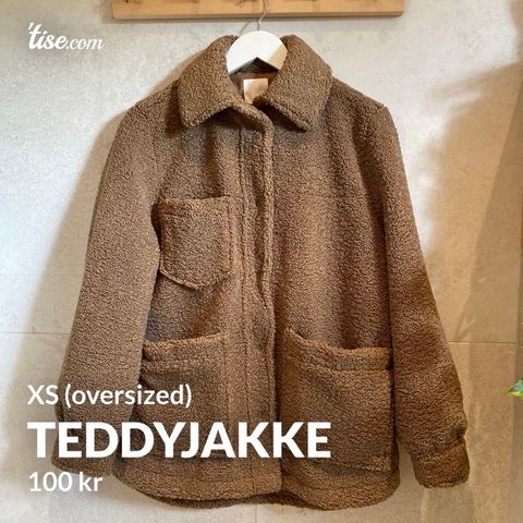 Teddyjakke strl. XS (oversized!)